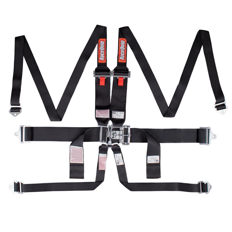 RaceQuip  - 6pt Harness Set LandL HNR Black SFI