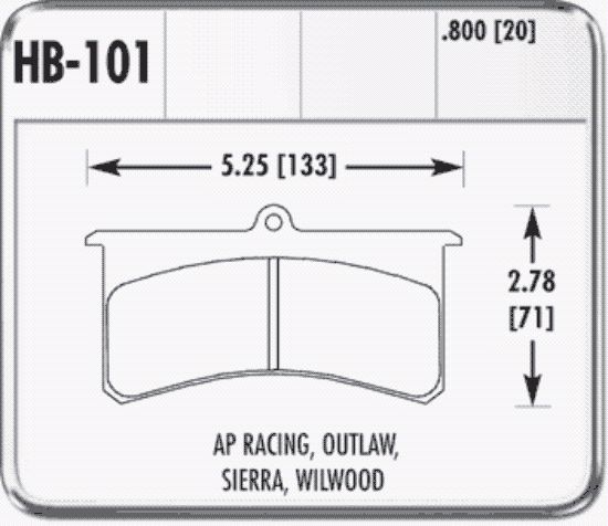-Hawk Superlite Brake Pad Black .800 Thick - HB100M800