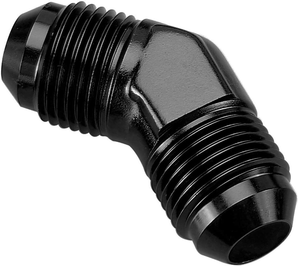 45 Degree Flare Union -4 AN to -4 AN Black - 9454BLK