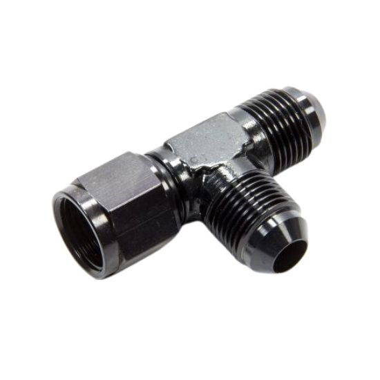 Female Run Tee Adapter AN -12 Black - 22926BLK