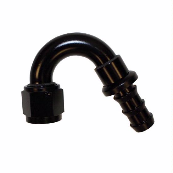 Push-On Hose Fitting, 150 Degree -8  Black - 1553BLK