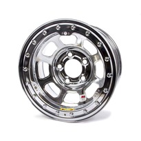 -Bassett 15x8, 5-on-4.75", 4 Off IMCA Beadlock Chrome Wheel 58DC4ICL