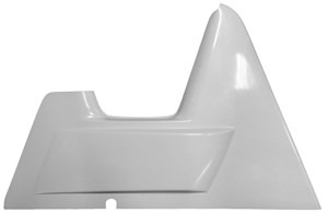 -Arm Guard, Driver Side, Wedge Style, 2 in Taller, Fiberglass, White, Triple X Sprint Car