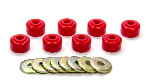 [ENE9-8105R] End Link Bushing Hyper-Flex 3/8 in ID 1-1/8 in OD 11/16 in Nipple Washers Polyurethane / Steel Red / Cadmium Universal Set of 8 ENE9-8105R