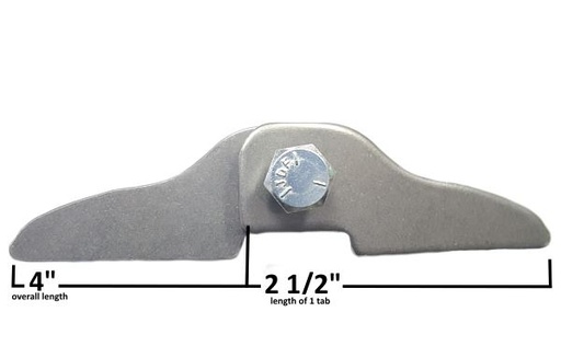 [AAMAA-243-A] Header Tab, 2 1/2″ Long, 1/4″ Holes, PAIR