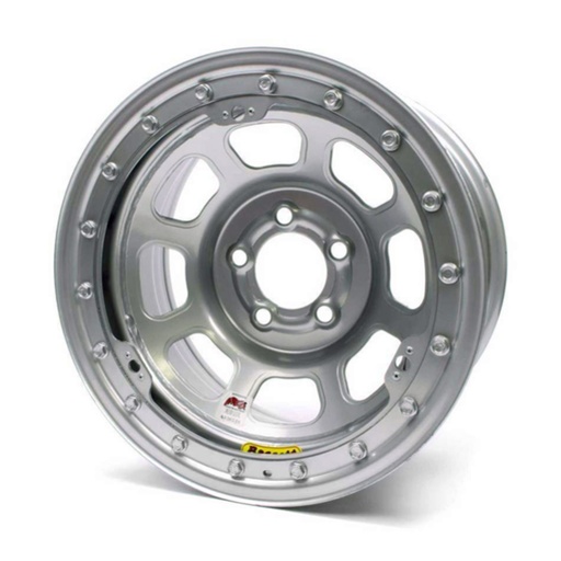 [BAS58D54ISLK] -15X8 IMCA B/Lock Wheel D-Hole Silver 5x5