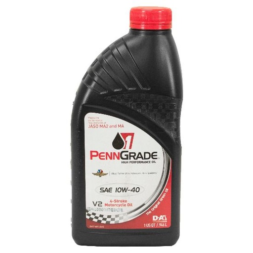 [POC71566] -PennGrade 1 V2 4-Stroke 10W-40 Motorcycle Oil, 1 Qt - 71566