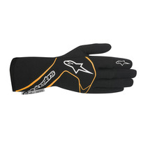 [ALP3551117-156-M] Gloves, Tech 1 Race, Driving, SFI 3.3/5, FIA Approved, Double Layer, Aramid / Silicone, Black / Orange, Medium, Pair ALP3551117-156-M 