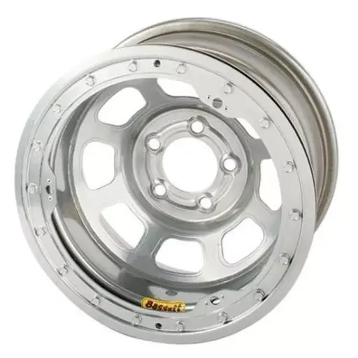 [BAS50SC2SL] -Bassett 15" x 10", 5-on-4.75", 2 Off Beadlock Silver Wheel - 50SC2SL
