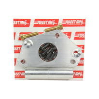 [SWE301-30610] -Power Steering Pump Bracket Passenger Side Head Mount Hardware Included, Aluminum Clear Anodized Sweet Combination Pumps Small Block Chevy Kit