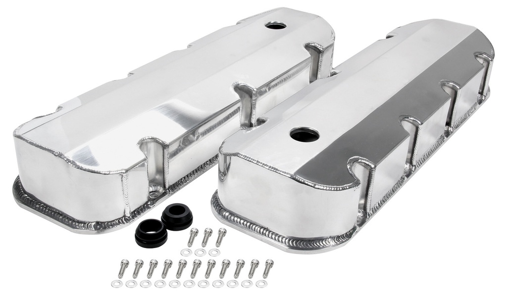 -Valve Covers BBC Fab Aluminum w/ Holes - 26177