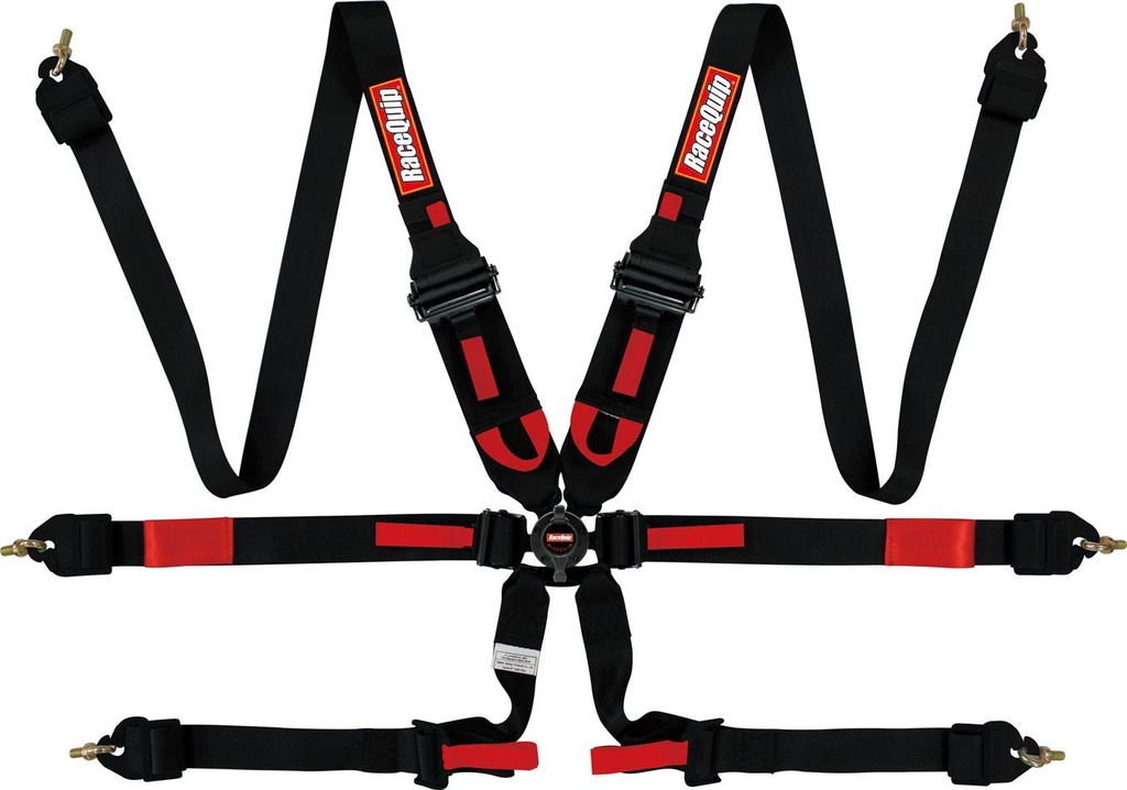 RaceQuip  - 6pt Harness Camlock P D HNR Black FIA