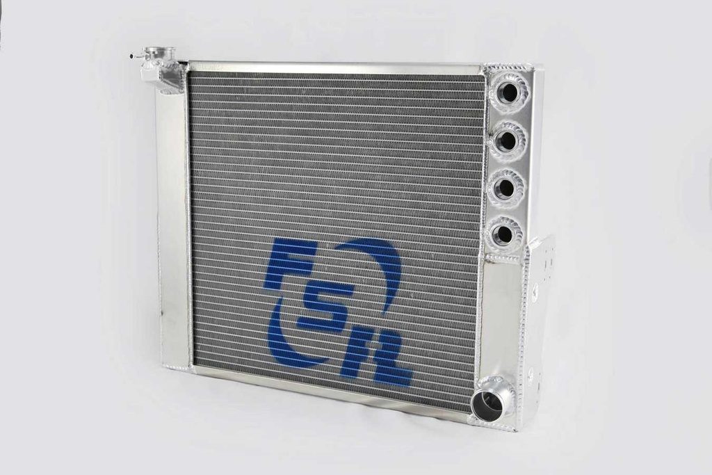 Radiator DZUS Sprint Cross Flow 22 in W x 20 in H Passenger Side Inlet Passenger Side Outlet Aluminum Sprint Car Double Pass