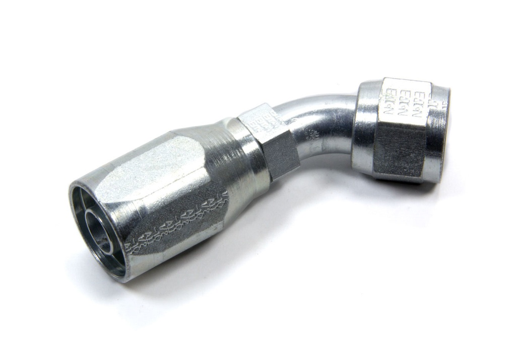 45° AQP high-Pressure Hose End Fitting, 10 AN to 7/8-14 Steel Zinc-Plated