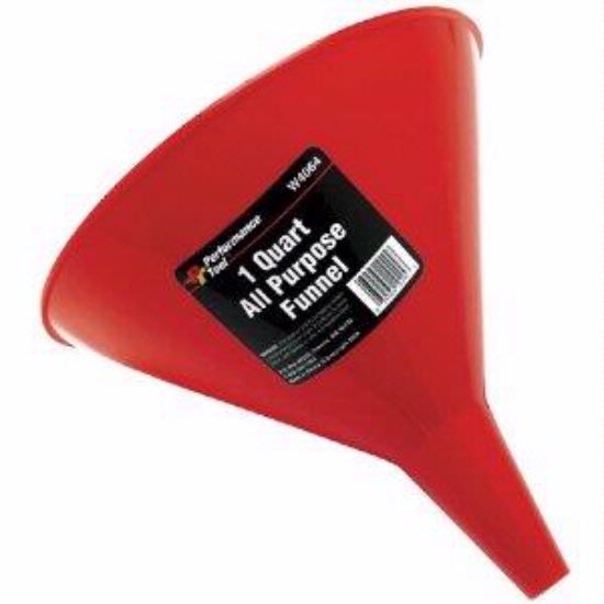 -Wilmar 1 Qt Red Plastic All-Purpose Funnel - W4064