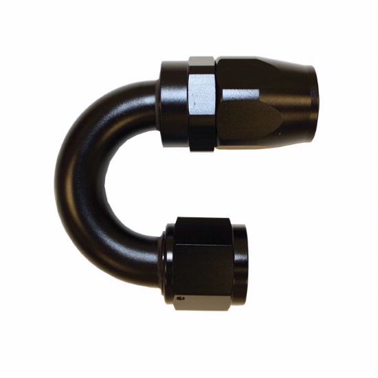 Aluminum 180 Degree Reuseable Fitting -12 Black - 4065BLK