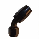 Aluminum 45 Degree Reuseable Fitting -12  Black - 4025BLK
