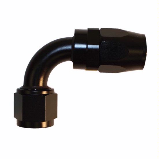 Aluminum 90 Degree Reuseable Fitting -12  Black - 4035BLK