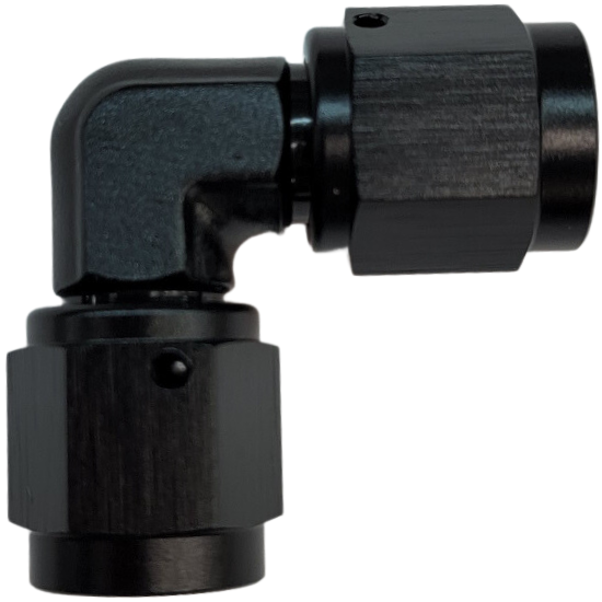 Female Swivel Couple, 90 Degree -4 AN Black - 9341-4BLK