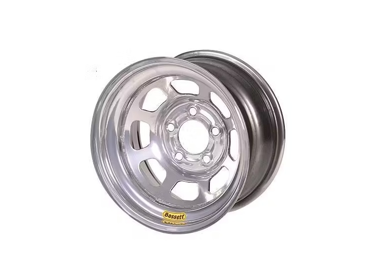 -Bassett 15" x 10", 5-on-4.75", 2 Off Beaded Silver Wheel 50SC2SB