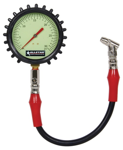 [ALL44047] Allstar Performance - Tire Pressure Gauge 0-30 PSI 4in Glow - 44047