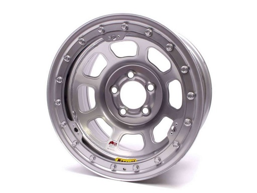 [BAS58D5475ISLK] 15x8 IMCA B/Lock Wheel D-Hole Silver 5x5