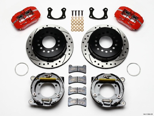 [WIL140-11389-DR] Rear Disc Brake Kit Big Ford Red Caliper Drilled