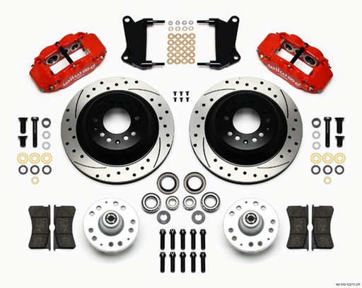 [WIL140-12271-DR] Front Disc Brake Kit Red 67-72 Camaro Nova 12.88