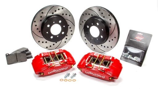 [WIL140-12996-DR] Brake Kit Front Honda/Acura Red Drilled