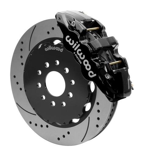 [WIL140-15705-D] Front Disc Brake Kit Blk 97-13 Vette 14.00 Aero6