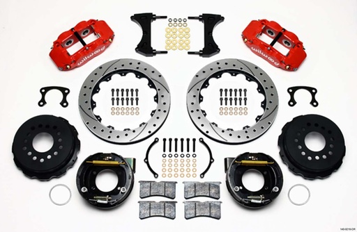 [WIL140-9219-DR] Rear Disc Brake Kit Red Ford New Style 12.88