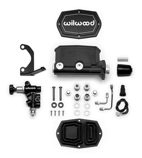 [WIL261-14963-BK] Master Cylinder Tandem w / Brkt Prop Valve 1in