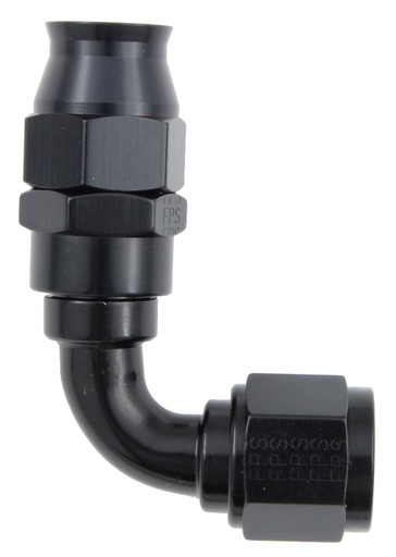 [FRG689006-BL] Hose Fitting #6 90 Deg PTFE Black