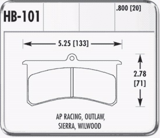 [HWPHB101M800] -Hawk Superlite Brake Pad Black .800 Thick - HB100M800
