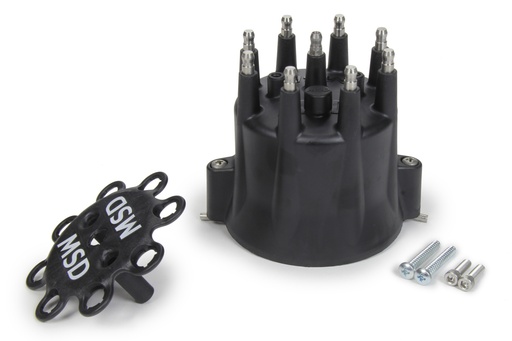 [MSD84333] Distributor Cap & Ret- Chevy V8 HEI- Black