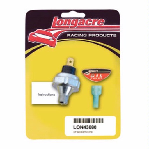 [LGA52-43080] Longacre 20 psi Oil Pressure 1/8" NPT sender only - 43080