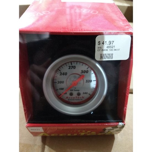 [LGA52-46521] -Longacre AccuTech Sportsman Oil Temp Gauge, 100-340 F - 46521