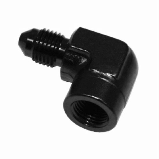 [PRF3733BLK] 90 Degree Male -3AN to Female 1/8 in  NPT Black - 3733BLK