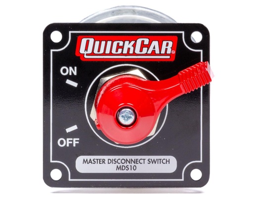 [QRP55-010] Battery Disconnect, Aluminum On / Off Panel, Black - 55-010
