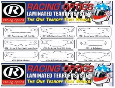 [ROP7230C] -Racing Optics Laminated Tearoffs SpeedStack 7, Clear for Impact Vapor /Charger - 7230C