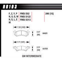 [HWPHB103L590] Hawk Full Size GM Brake Pad MT4 .590 Thick - HB103L590