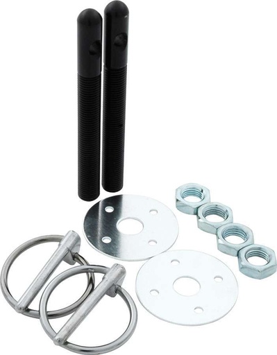 [ALL18484] Allstar Performance - Alum Hood Pin Kit 3/8in Black - 18484